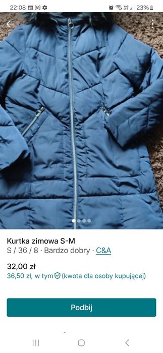 Granatowa kurtka  zimowa S-M