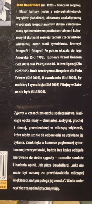 Baudrillard: Pakt jasności + W cieniu milczącej większości