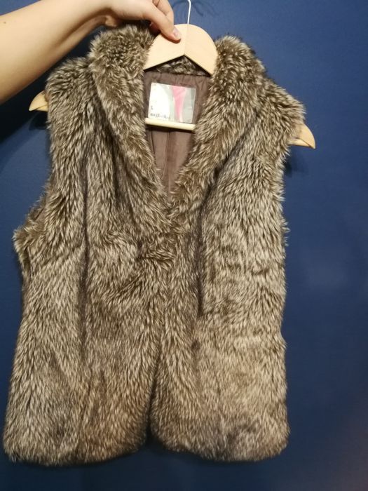 Futrzana kamizelka bezrękawnik rozm. 40
