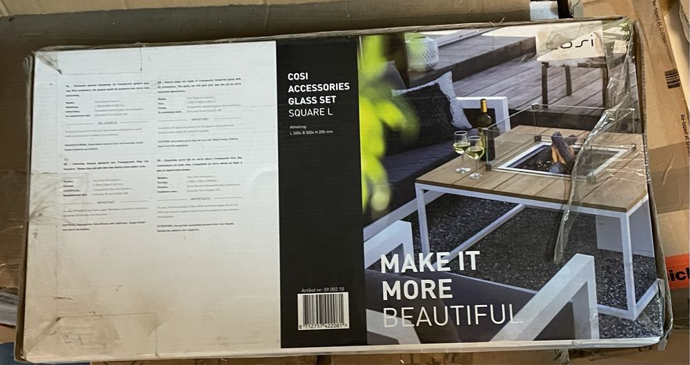 Szkło do paleniska 500/500/200