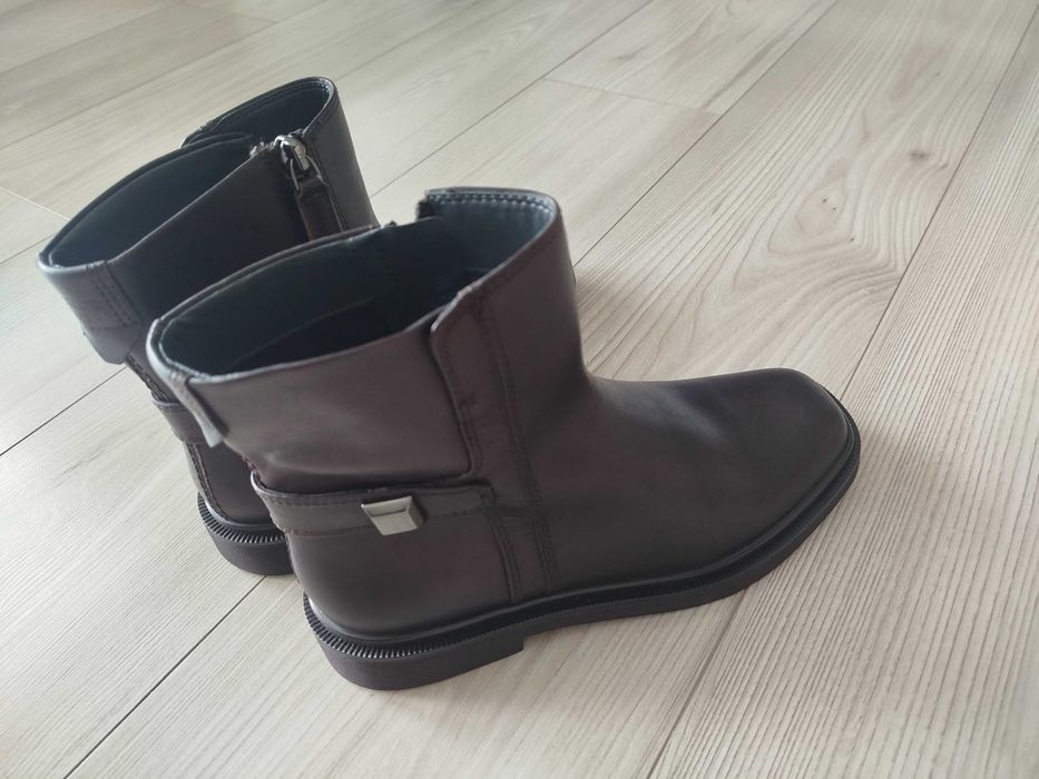 Buty botki damskie skórzane brązowe nowe FrancoSarto, rozmiar 7,5
