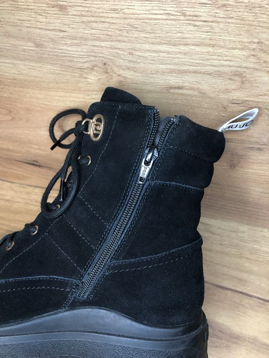 Liu Jo czarne zamszowe botki platforma combat boots gothcore zima 39