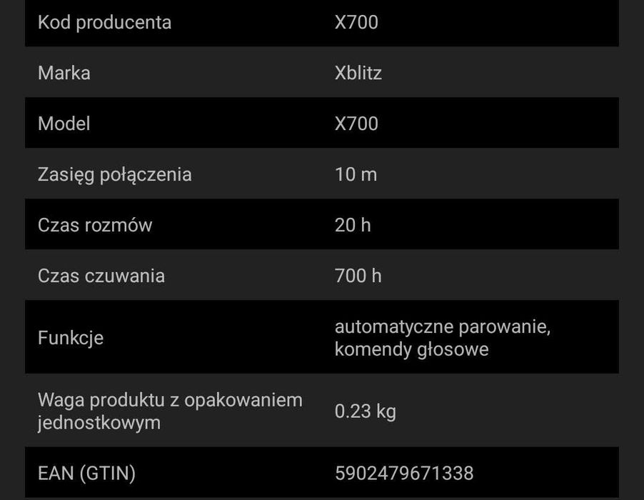 Zestaw głośnomówiący Xblitz bluetooth