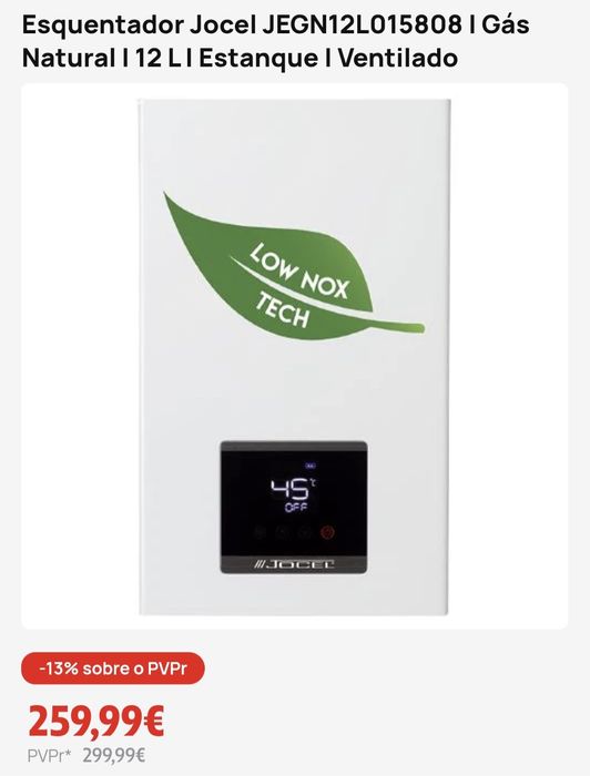 Esquentador Jocel Gás Natural