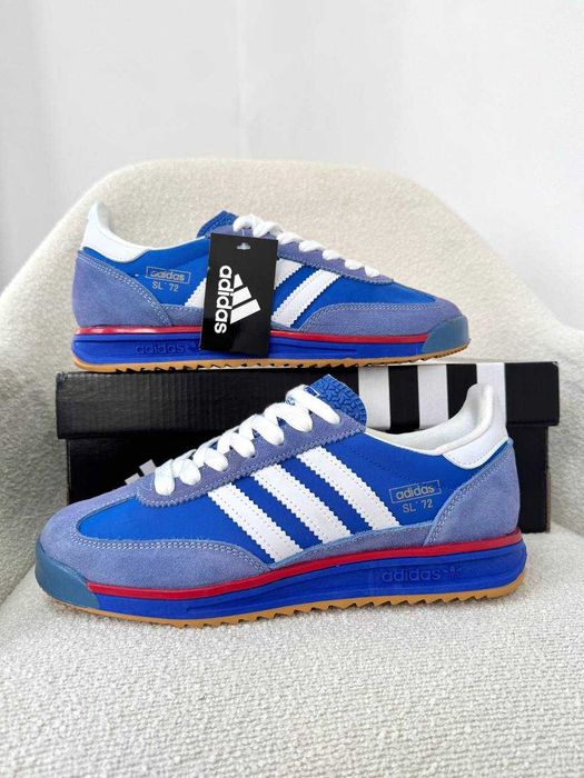 Чоловічі кросівки Adidas SL 72 Blue White Адідас кеди НАЛОЖКА