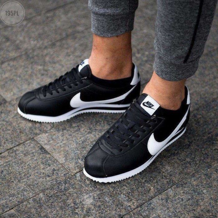 Кросівки Nike Cortez Black/White Leather premium