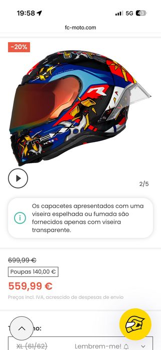Capacete Nexx Seminovo