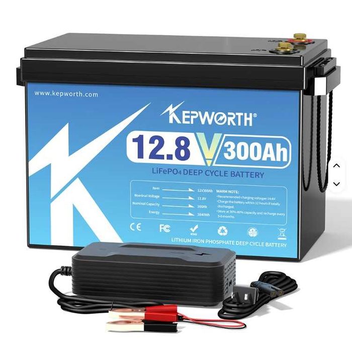 Akumulator LiFePO4 KEPWORTH 300AH 12V Kamper, Magazyn energii W.GRATIS