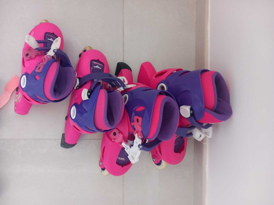 Patins em linha e proteções