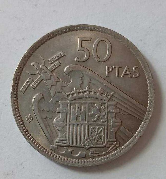 Moeda Espanha 50 Pesetas 1957 - Francisco Franco