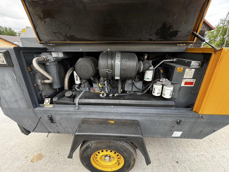 Kompresor srubowy Atlas copco xas186 zestaw do piaskowania