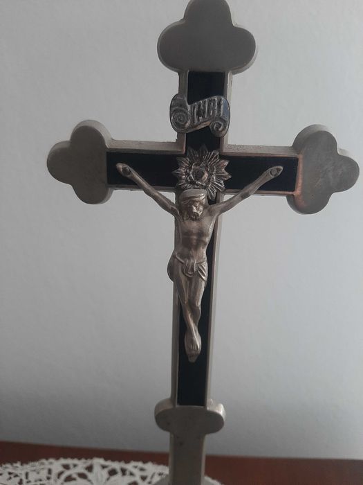 Tradycyjny zestaw kolędowy krzyż 2 x świecznik