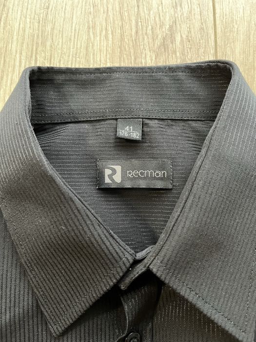 Koszula długi rękaw Recman, czarna.