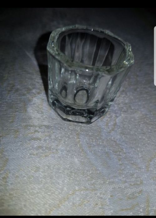 Copo de vidro para decalques de água - unhas de gel