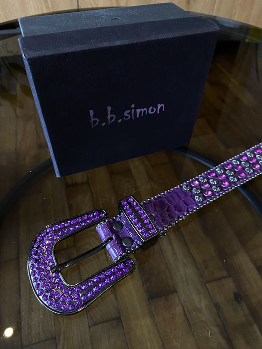 Pasek bb simon b.b.simon belt fioletowy