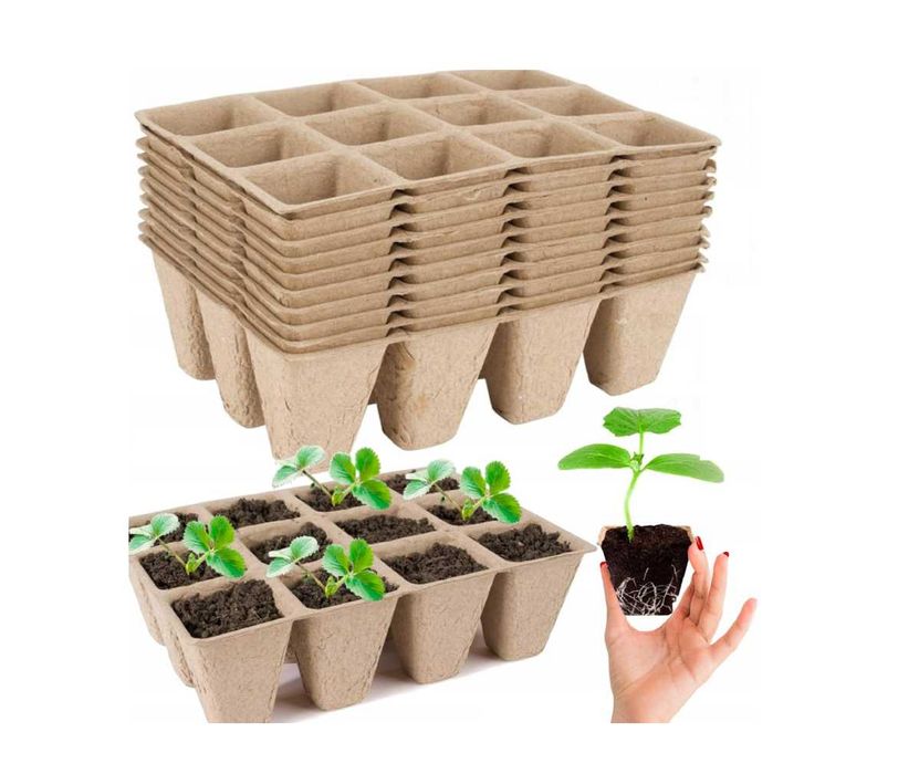 Doniczki torfowe produkcyjne P4 120szt rozsady sadzonki