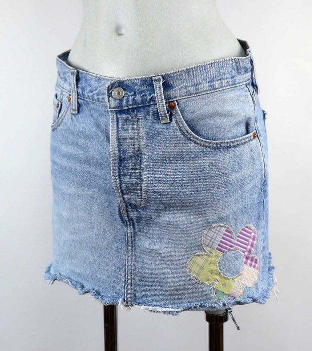 Levis Icon Skirt jeansowa spódniczka mini W28 pas 2 x 41 cm