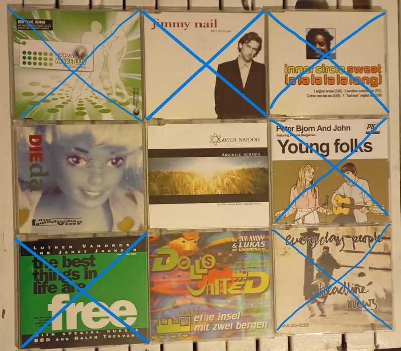 72 CD Singles de Euro House, Pop, Rock (CDs a partir de 1,5€)