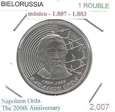 Bielorrússia - - - 1 Rouble - 2007 -  - Napoleon Orda -  - Moeda Proof