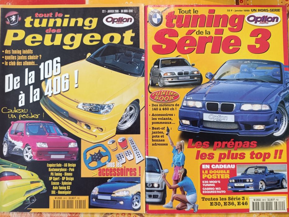 Revistas Automóveis Vintage / Tuning - Option Auto (Golf, Clio, Twingo, Peugeot, BMW)