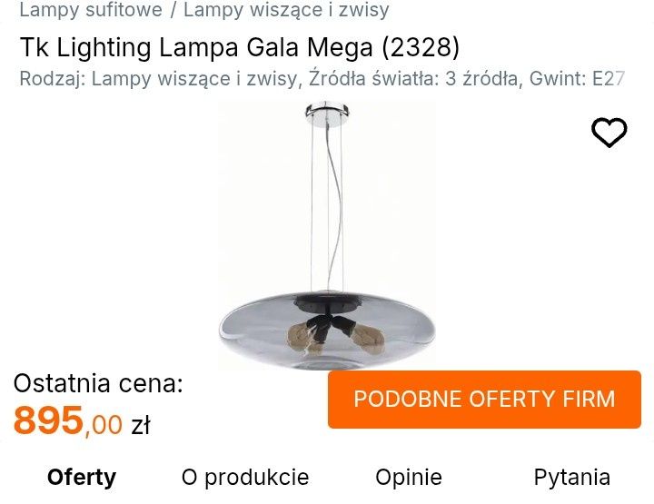 Lampa sufitowa wisząca Gala 2328