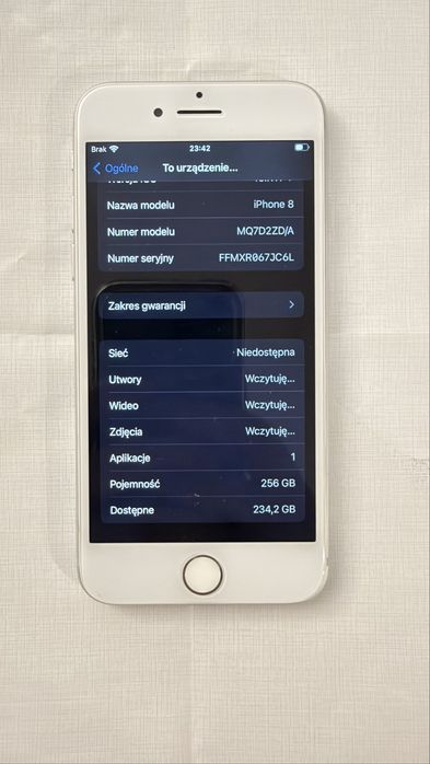 Iphone 8 biały  256 GB