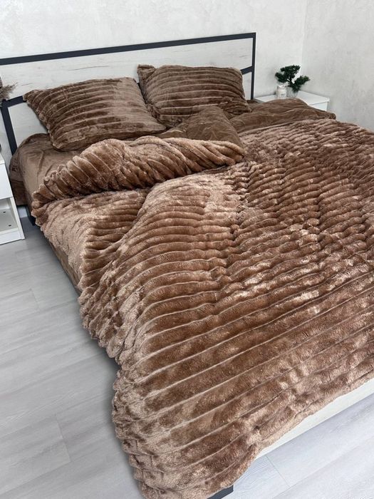Акція 3 дні! Плюшевое теплое постельное белье Шарпей велюрова постіль