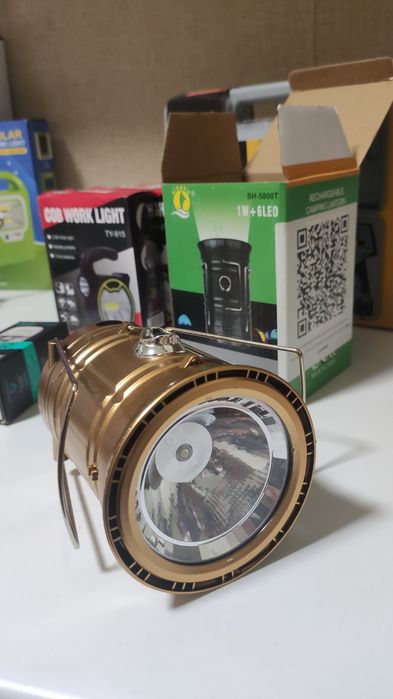 Кемпінговий ліхтар з сонячною панеллю 6+1 LED