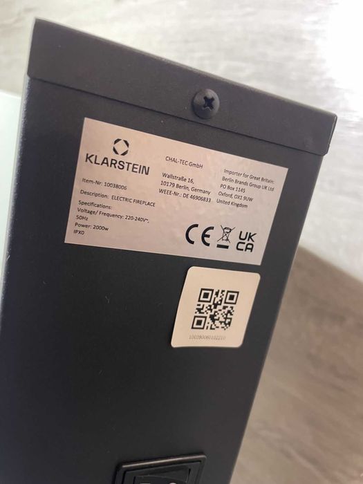 Камин электрический електрокамін обогреватель Klarstein Lamington