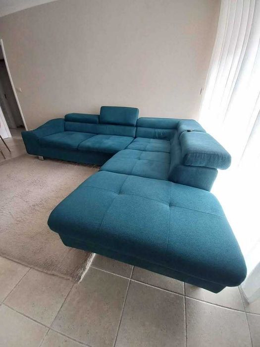 Sofa chaise longue azul