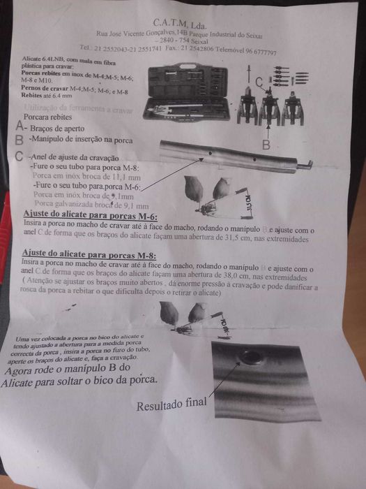 Alicate 6,4LNB com mala com fibra plástica para cravar