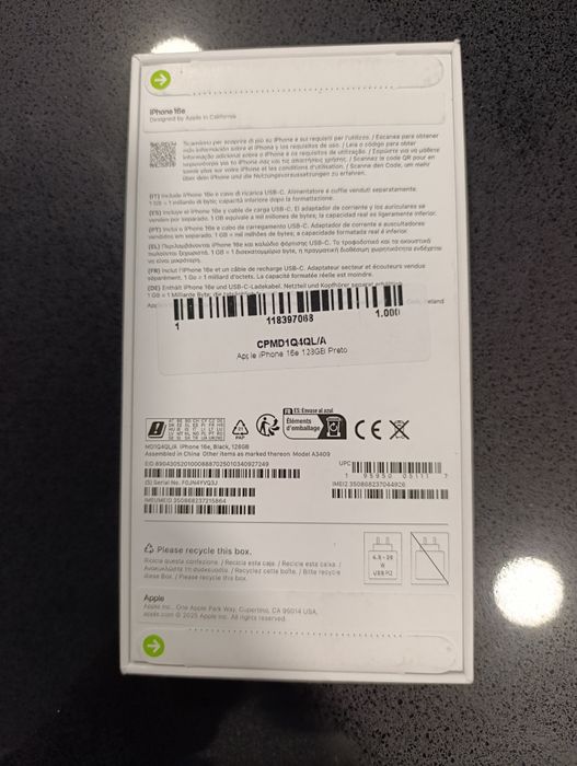 iPhone 16e 128gb novo!