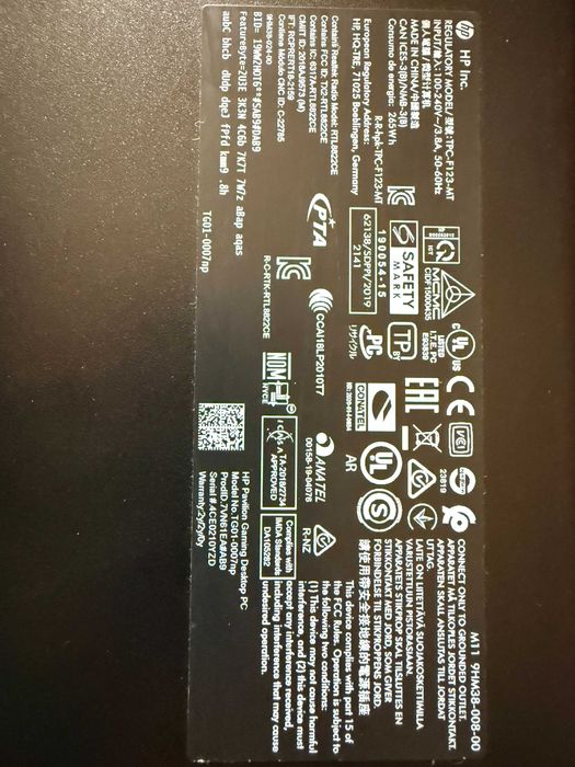 HP Pavilion Gaming TG01 | i5-9400 | 32GB RAM G.Skill | GTX 1650 | SSD + HDD