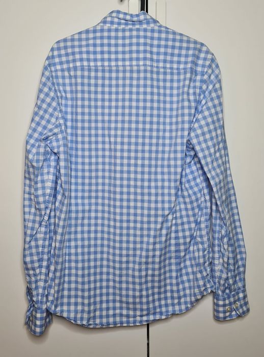 ASOS męska koszula w kratkę M biało- niebieska casual