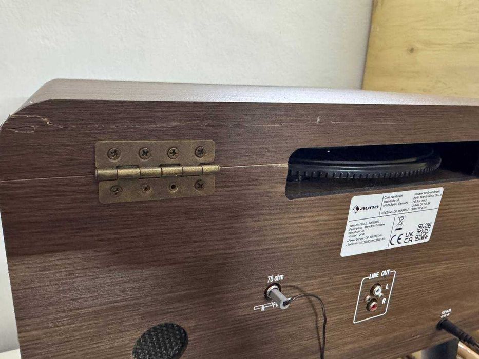 Вініловий програвач на ніжках ретро виниловый проигрыватель AUX/FM/BT/USB/CD Auna