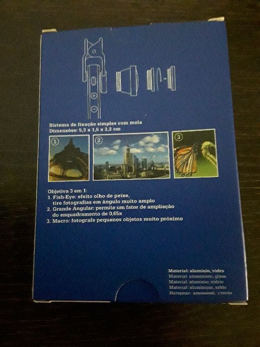 Objectiva fotografica 3em 1 para telemóvel ou tablet