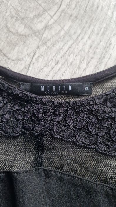 bluzka Mohito czarna z koronką rozmiar XL