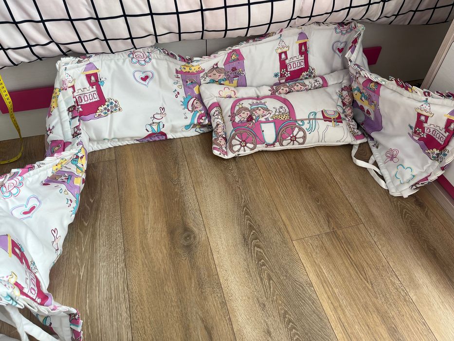 Calha e cortinado japonês rosa fucsia + cortinados laterais, almofada