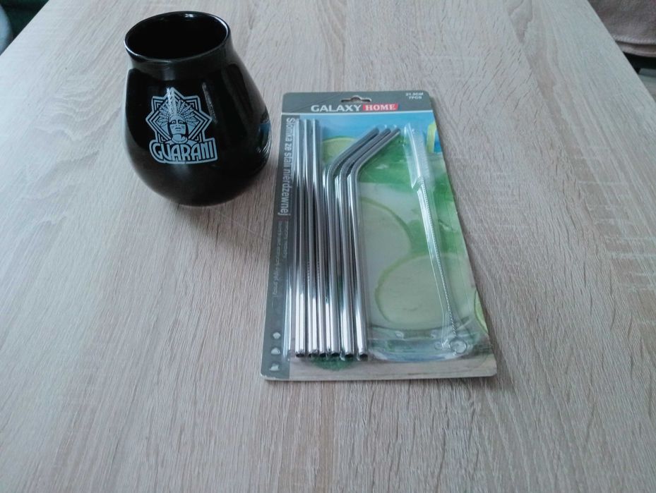 Mtero ceramiczne +słomki stal nierdzewna komplet.