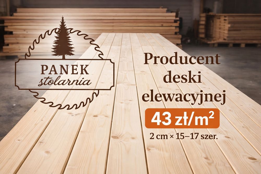 Deska elewacyjna 15-17 szerokość 2 cm grubość świerk sosna 1 gatunek