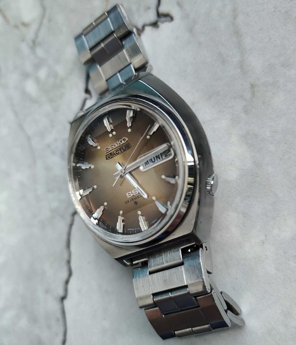 Seiko 5 Actus 6106 73r Zegarek Brązowo Złoty