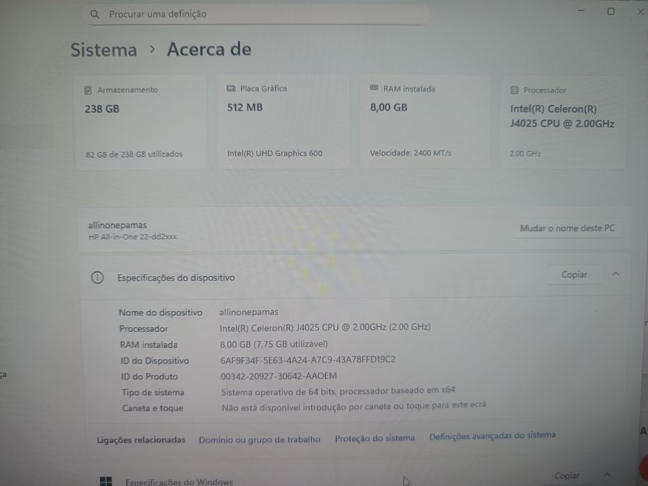 All in One PC HP 22''