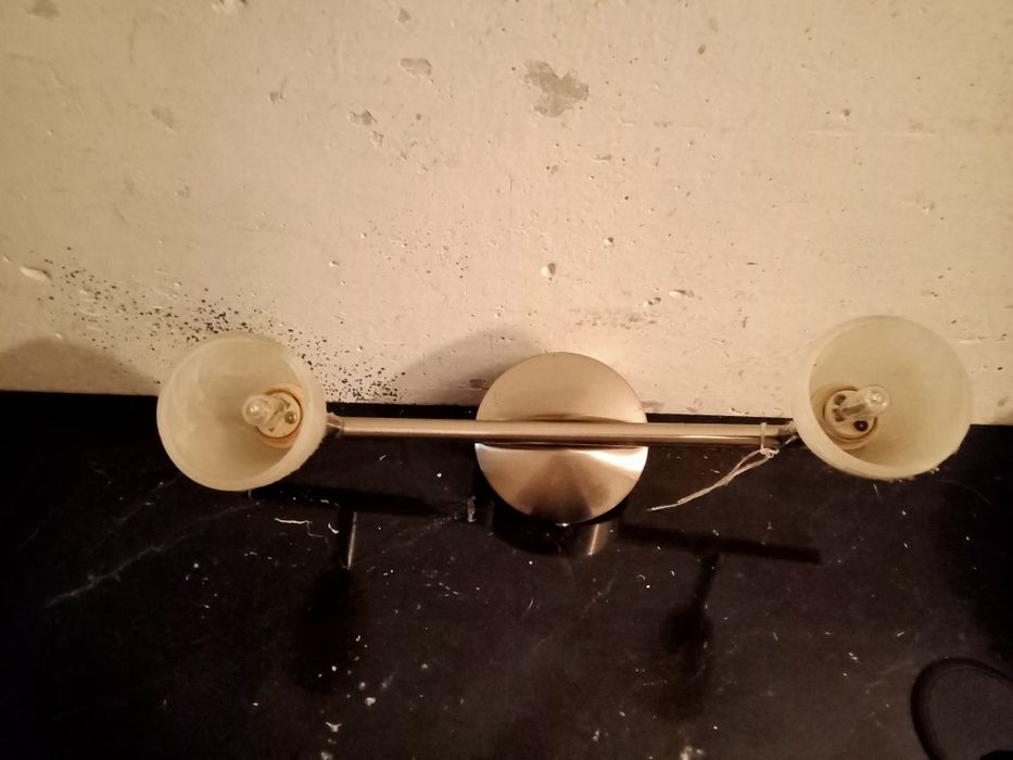 Kinkiet podwójny szklany z żarówki