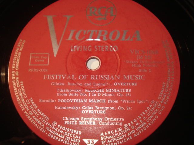 Raro Vinil Fritz Reiner/Chicago Symphony Orchestra – Festival Of Russi