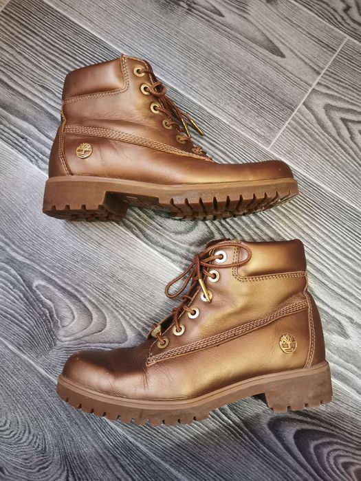 Ботинки кожаные Timberland золото, оригинал, размер 37