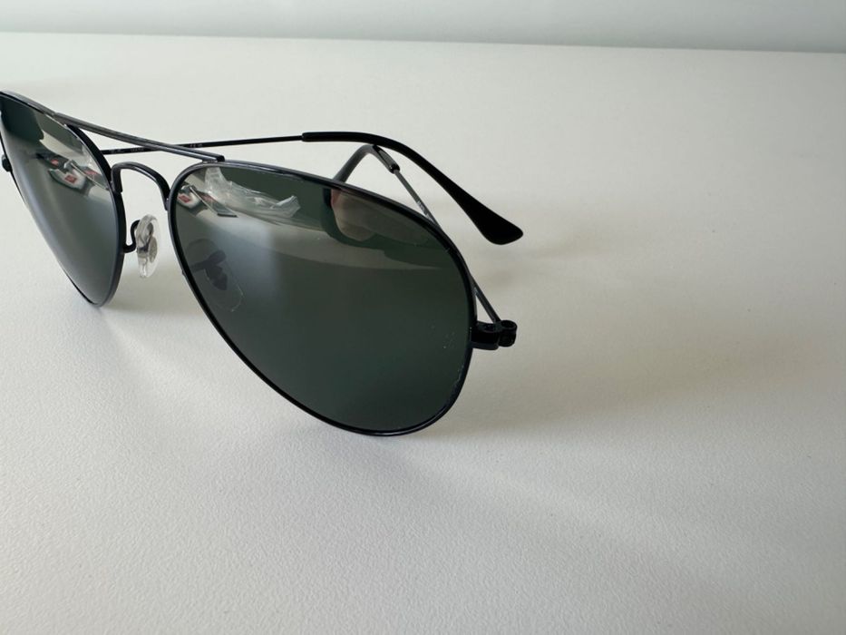 RayBan Original RB3025 Aviator Black Green G15 Novos