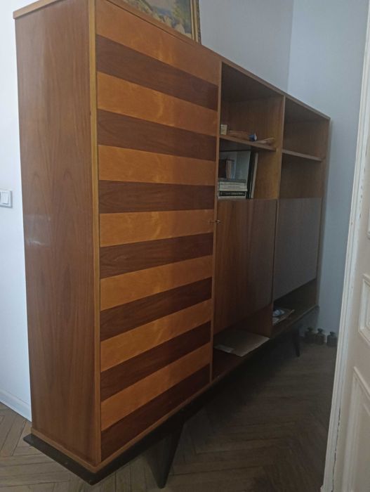Regał gabinetowy, lata 60-te, 236cm szerokości