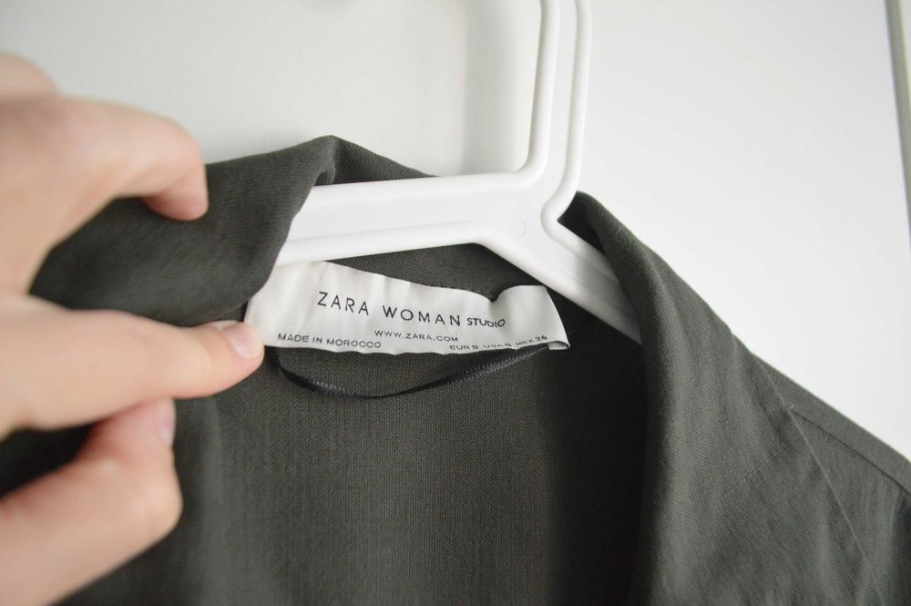 Zara Woman Studio | Koszula utility w kolorze oliwki | Safari chic | Oversize