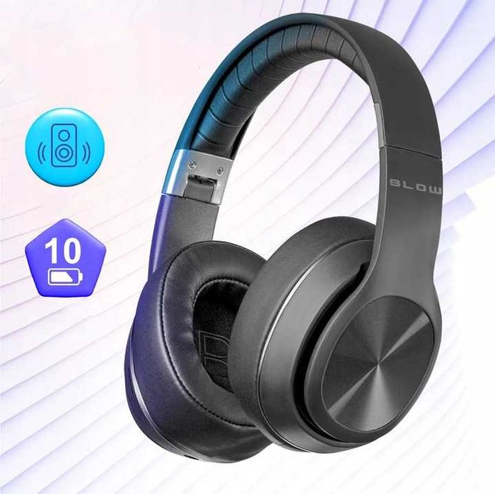 BEZPRZEWODOWE Nauszne słuchawki ANC wytłumianie szumów mikrofon BT