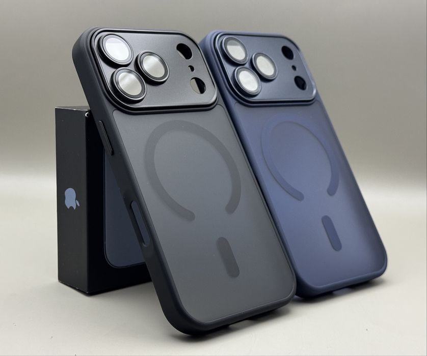 Матовый чехол iPhone 17 Pro Max черный MagSafe, 17 Pro синий MagSafe